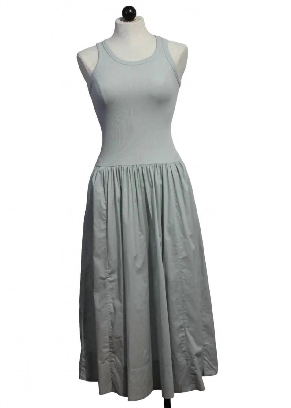 NEW KERRI ROSENTHAL women's rib-knit tank dress in seasalt